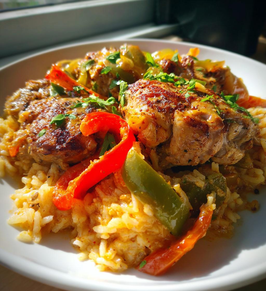 caribbean chicken and rice - detail 1