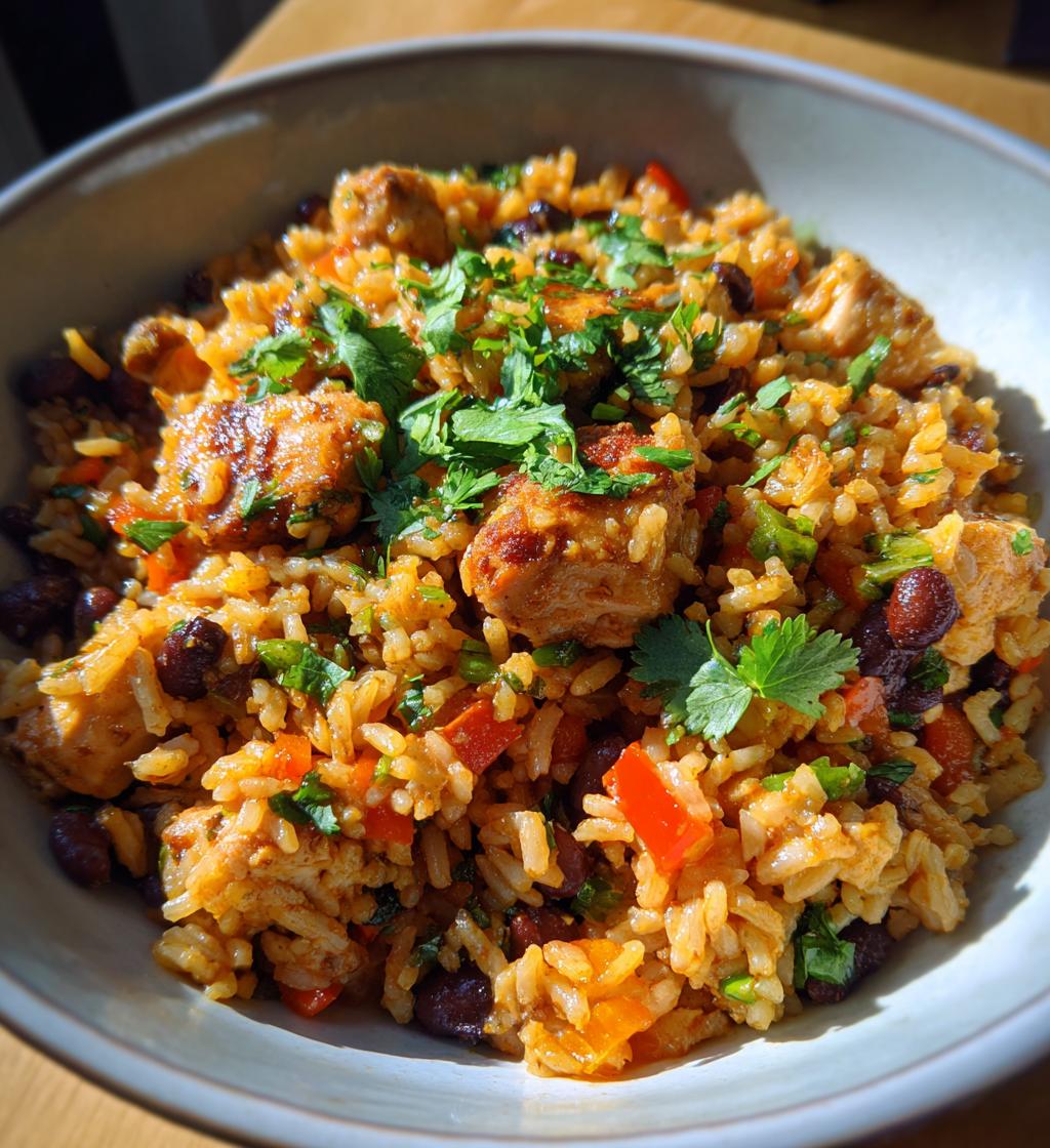 caribbean chicken and rice - detail 1