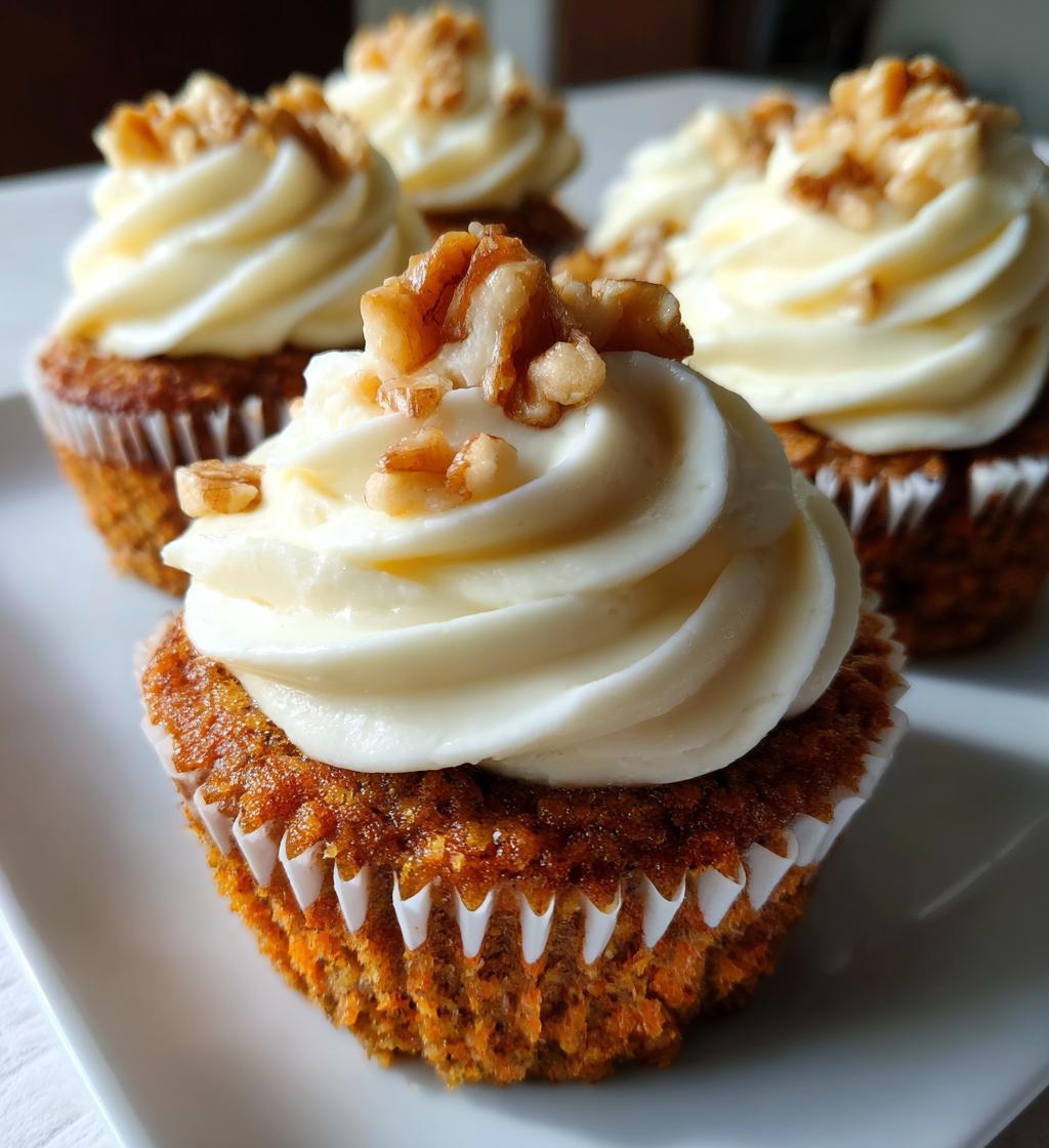 carrot cake cupcakes with cream cheese frosting