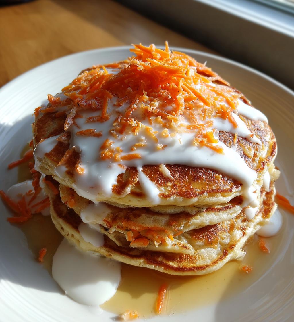 carrot cake pancakes with cream cheese - detail 1