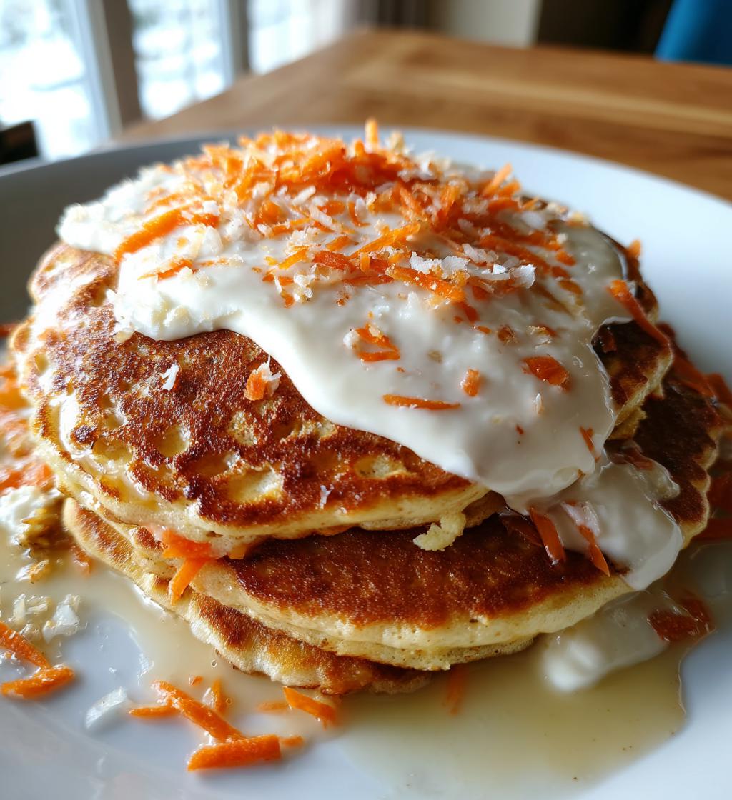 carrot cake pancakes with cream cheese
