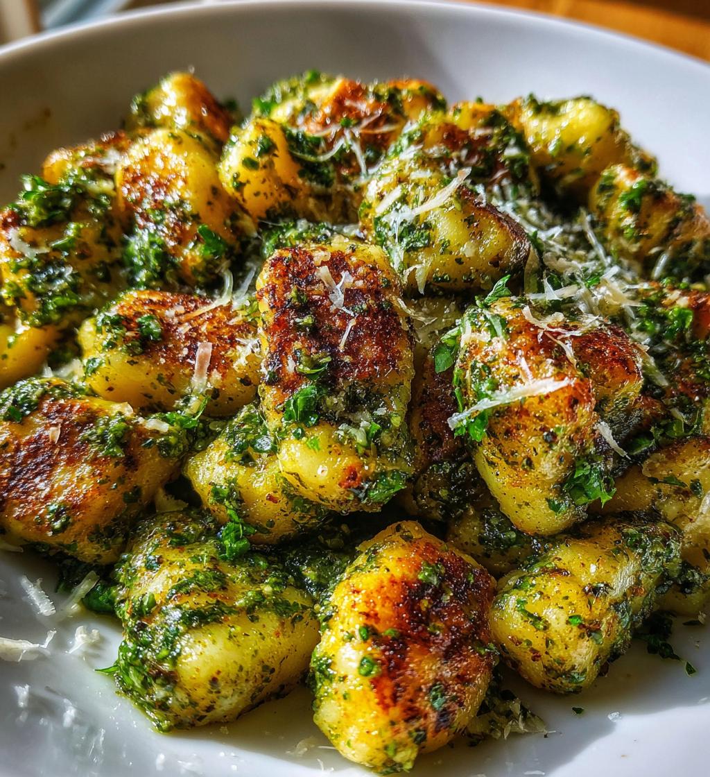cauliflower gnocchi with pesto - detail 1