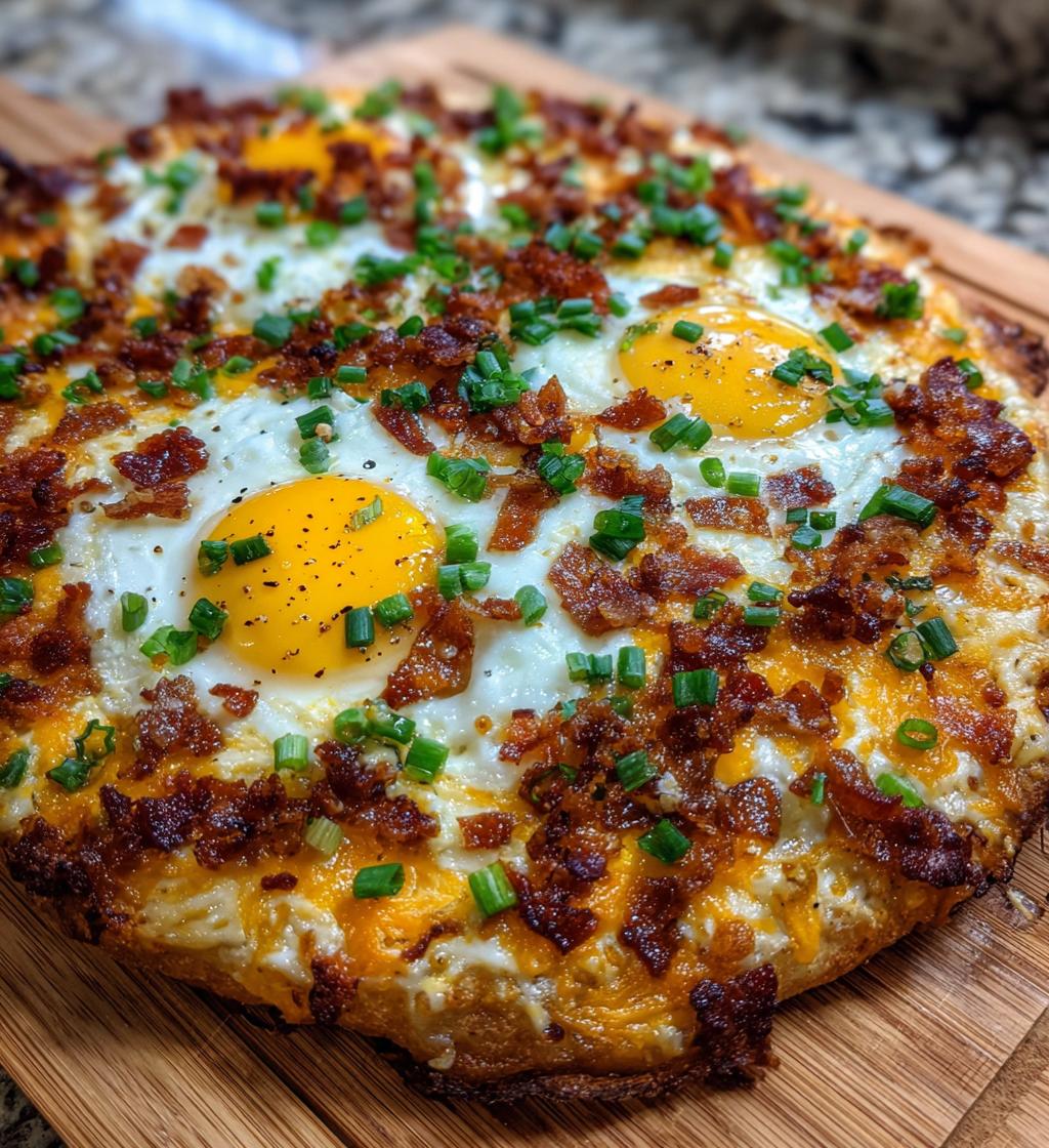 cheddar bacon sunrise pizza
