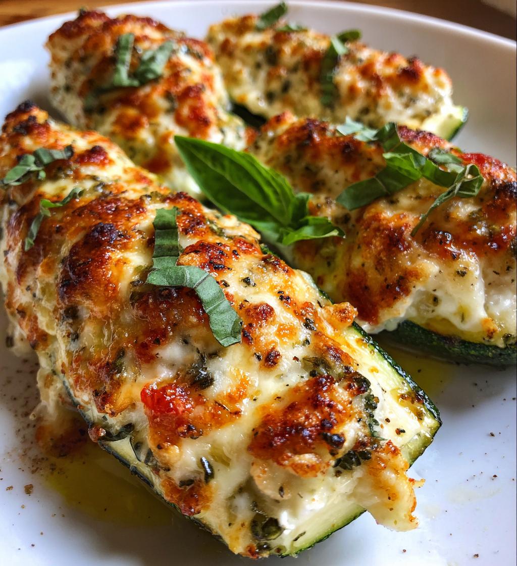 cheese stuffed zucchini - detail 1