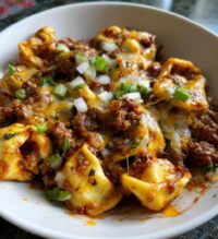 cheesy beef enchilada tortellini