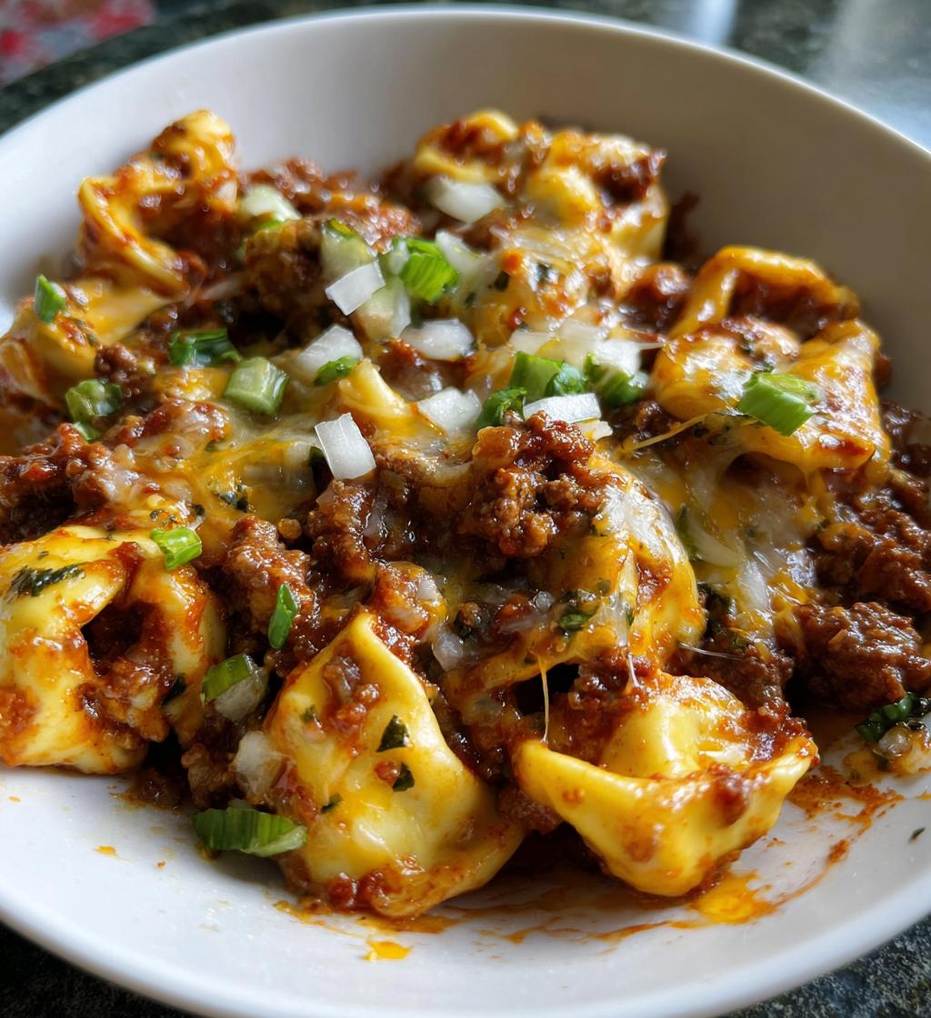 cheesy beef enchilada tortellini