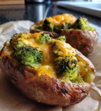 cheesy broccoli baked potatoes