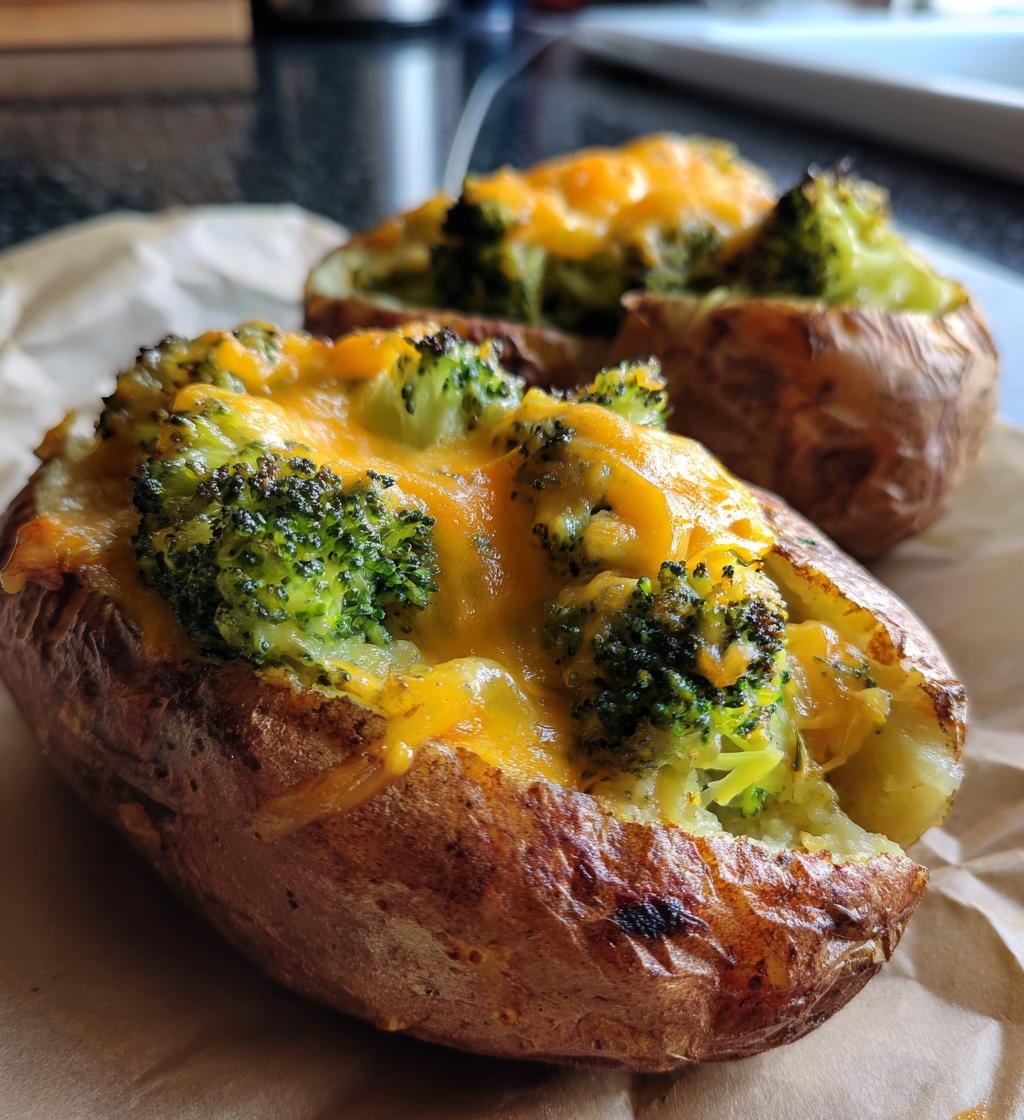 cheesy broccoli baked potatoes