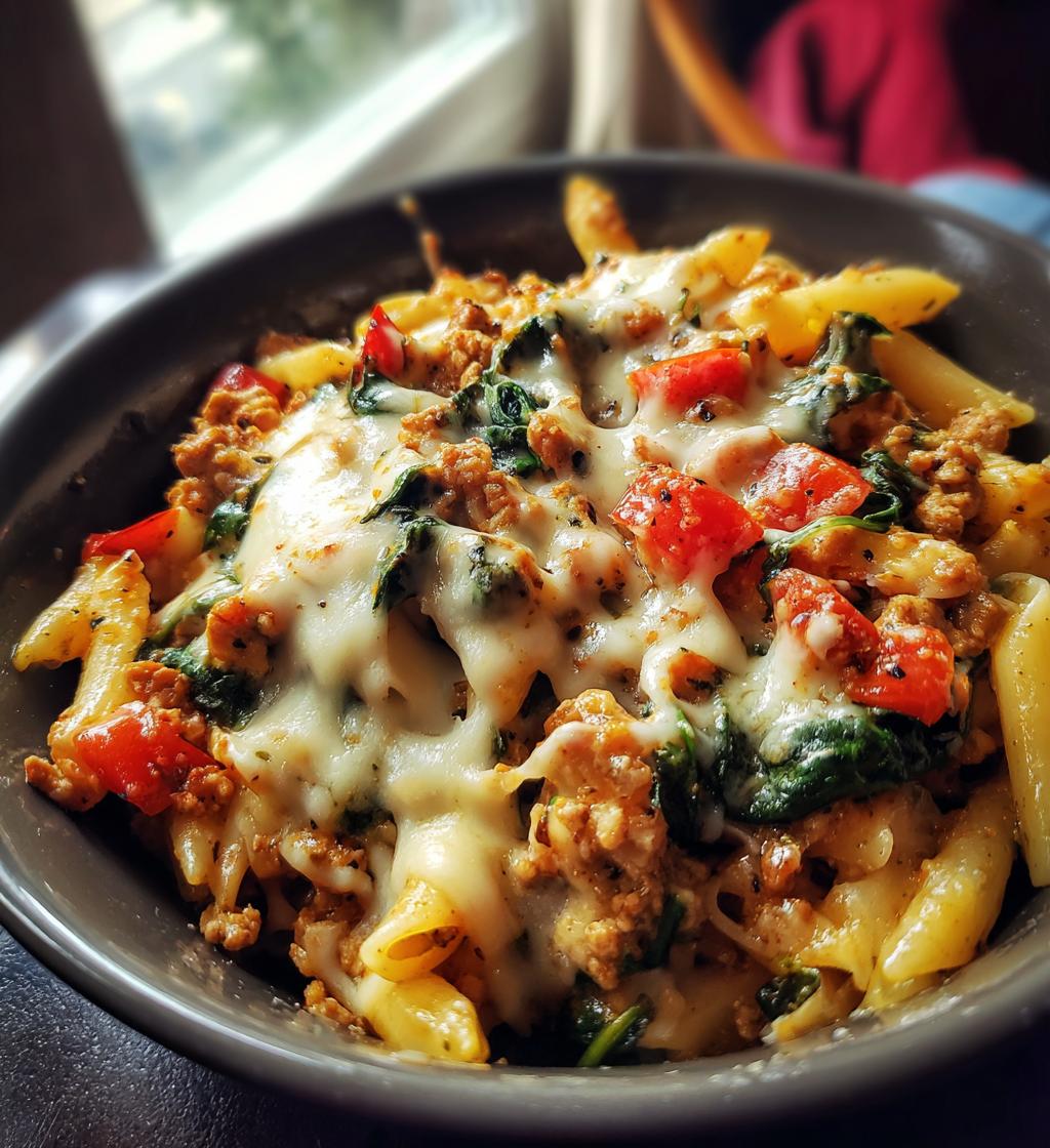 cheesy ground turkey pasta a comforting flavor packed meal - detail 1
