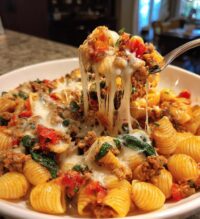 cheesy ground turkey pasta a comforting flavor packed meal
