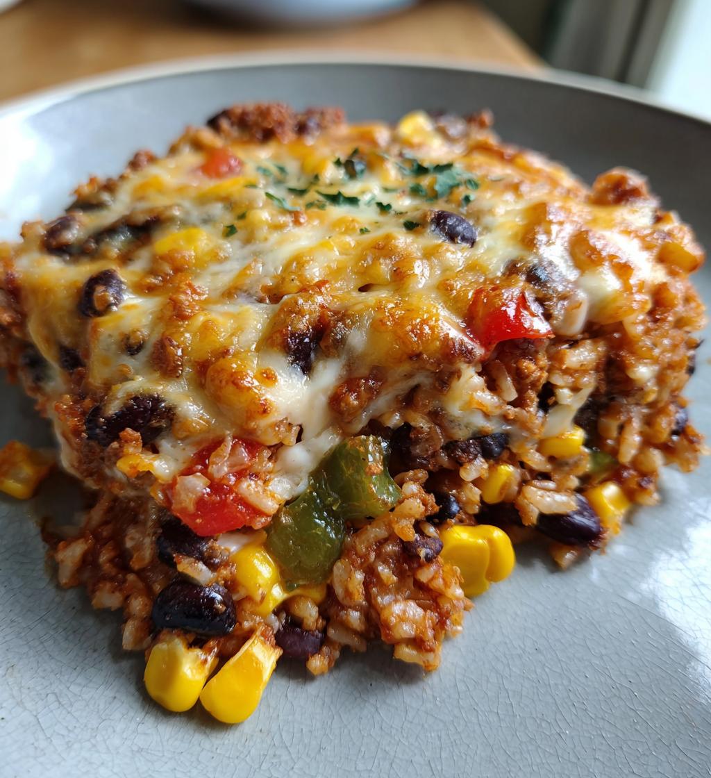 cheesy mexican rice casserole - detail 1