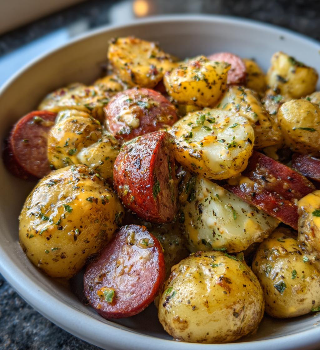 cheesy ranch potatoes and smoked sausage - detail 1