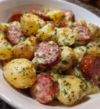 cheesy ranch potatoes and smoked sausage