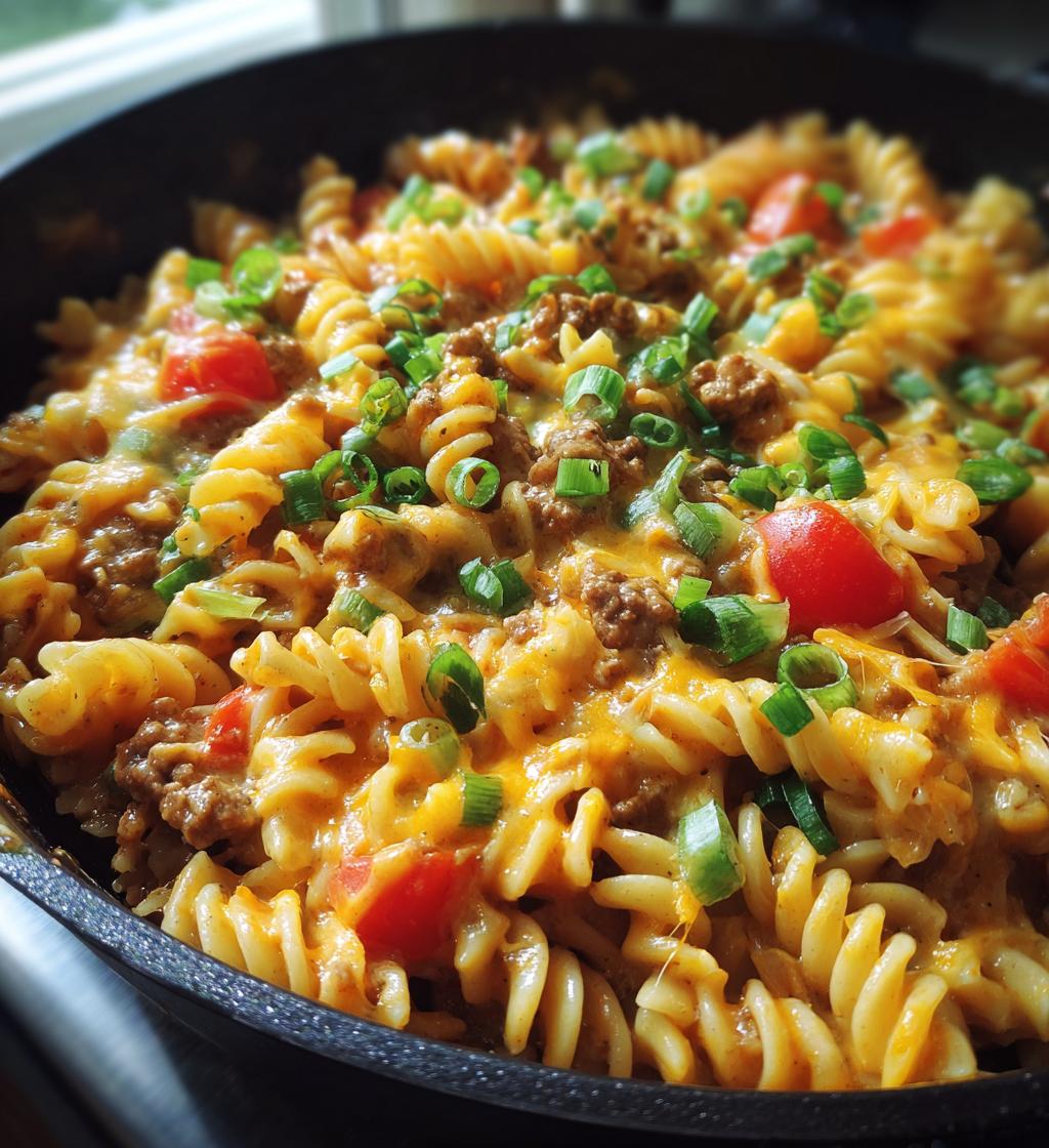 cheesy taco pasta skillet - detail 1
