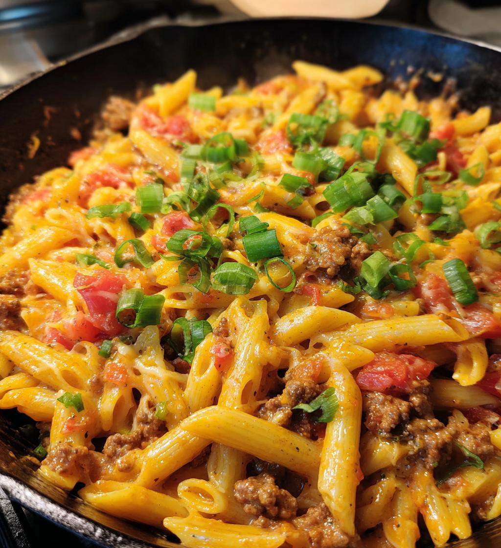 cheesy taco pasta skillet
