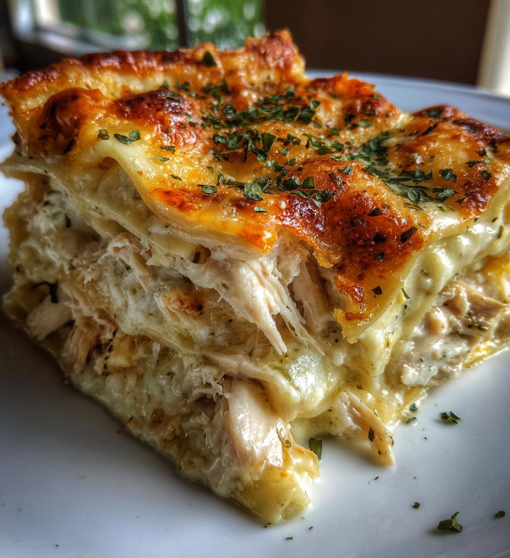 chicken alfredo lasagna - detail 1