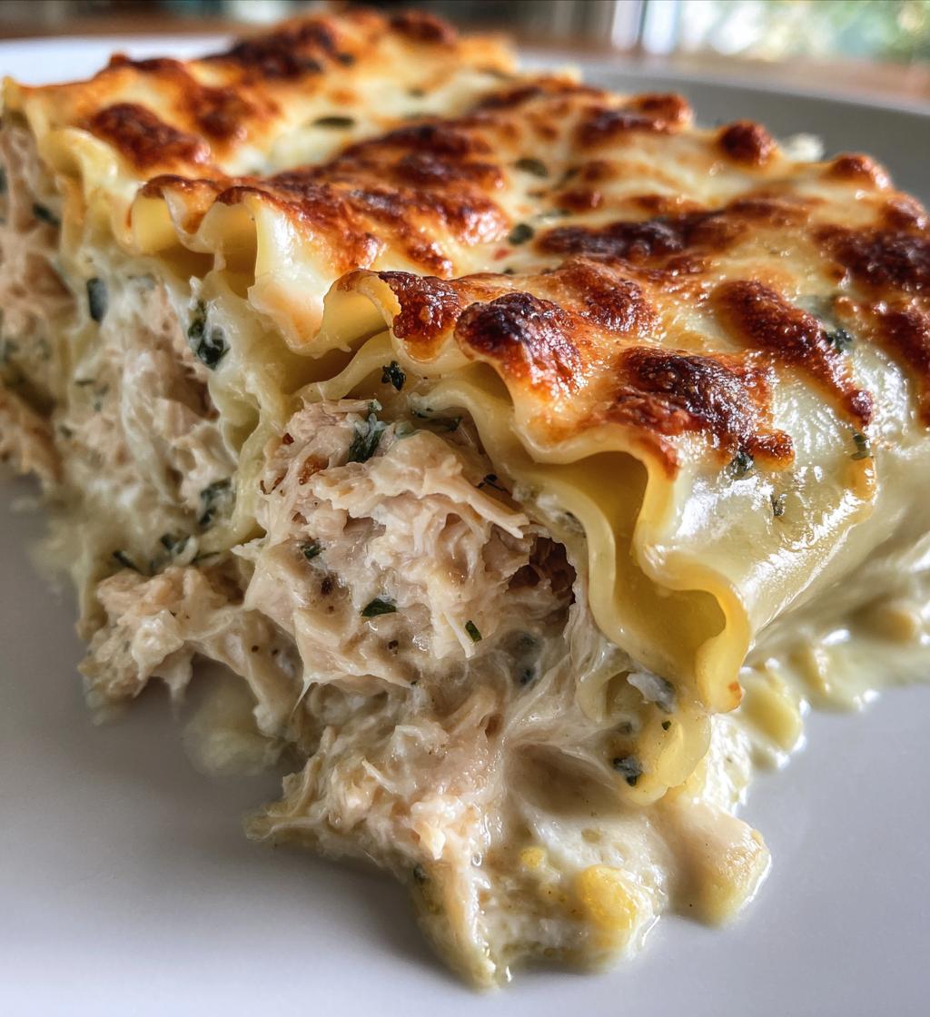 chicken alfredo lasagna rolls