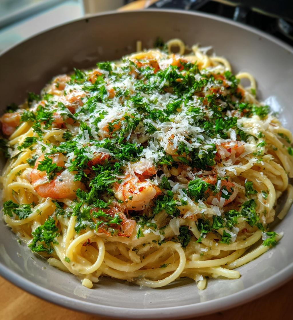 chicken and shrimp carbonara