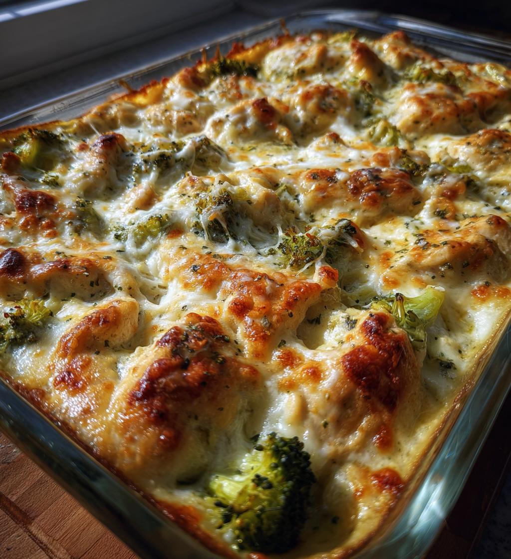 chicken broccoli alfredo bake