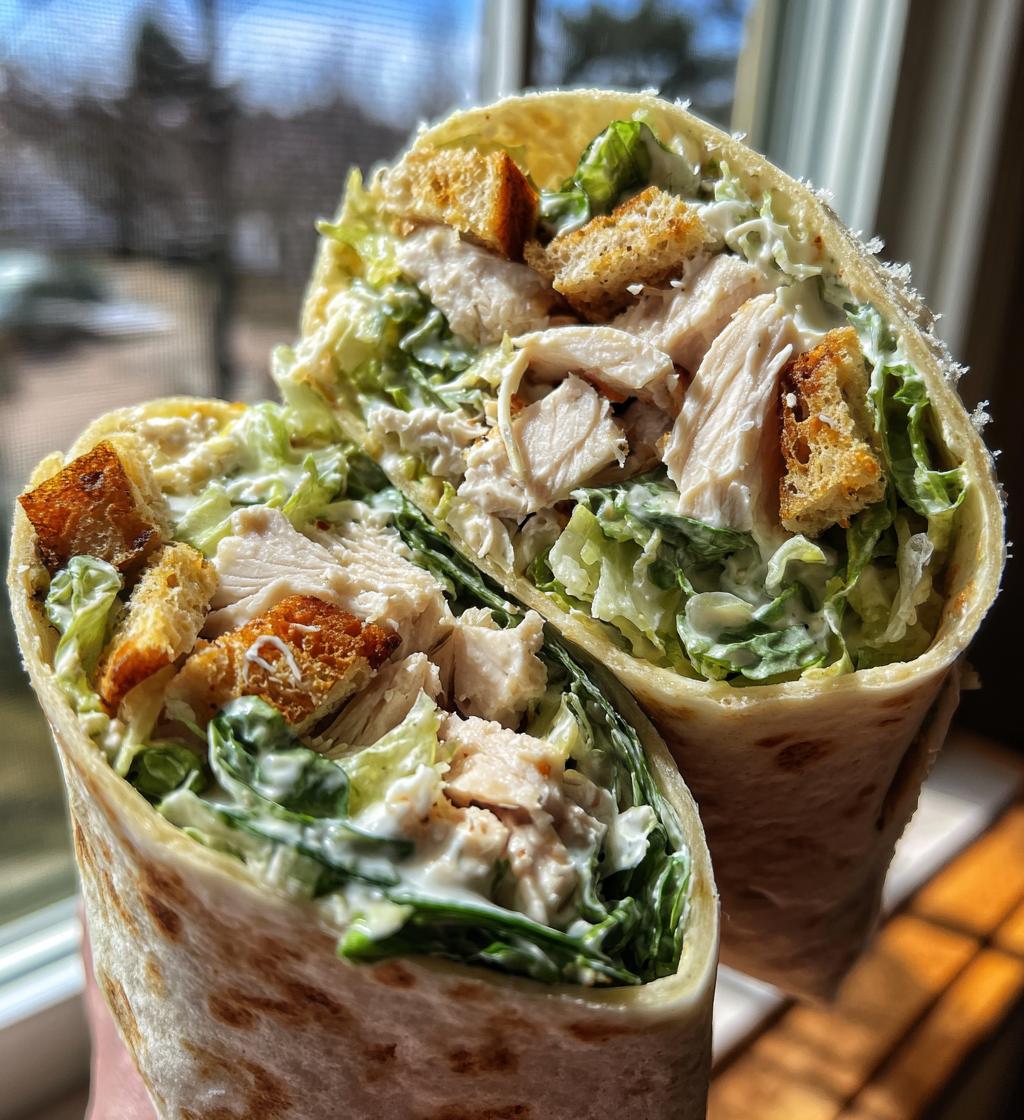 chicken caesar salad wrap - detail 1