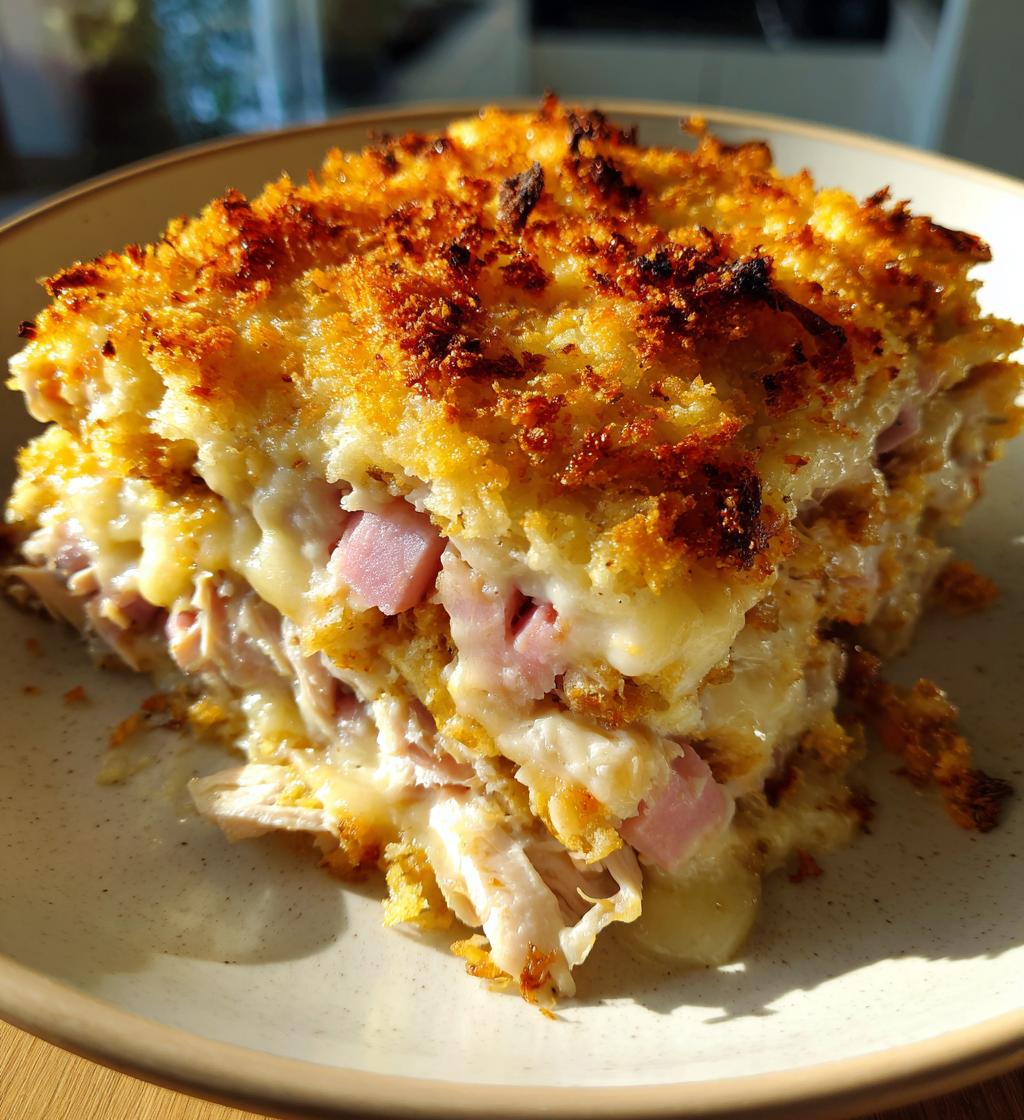 chicken cordon bleu casserole - detail 1