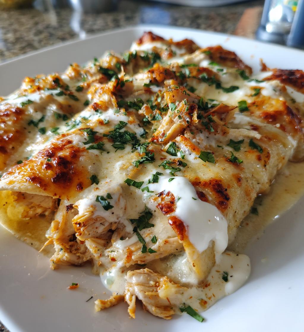 chicken enchiladas with sour cream white sauce - detail 1