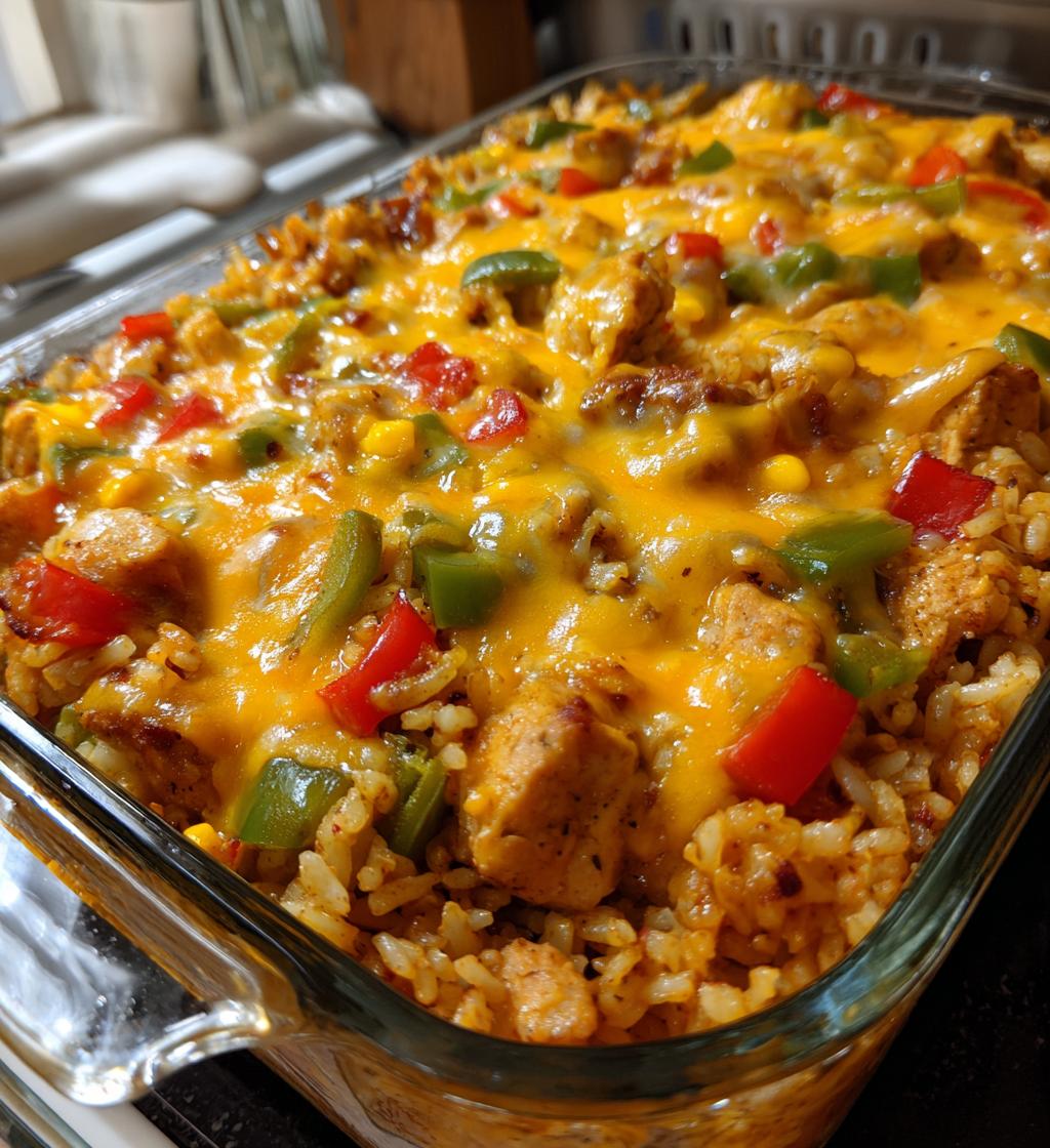 chicken fajita rice casserole - detail 1