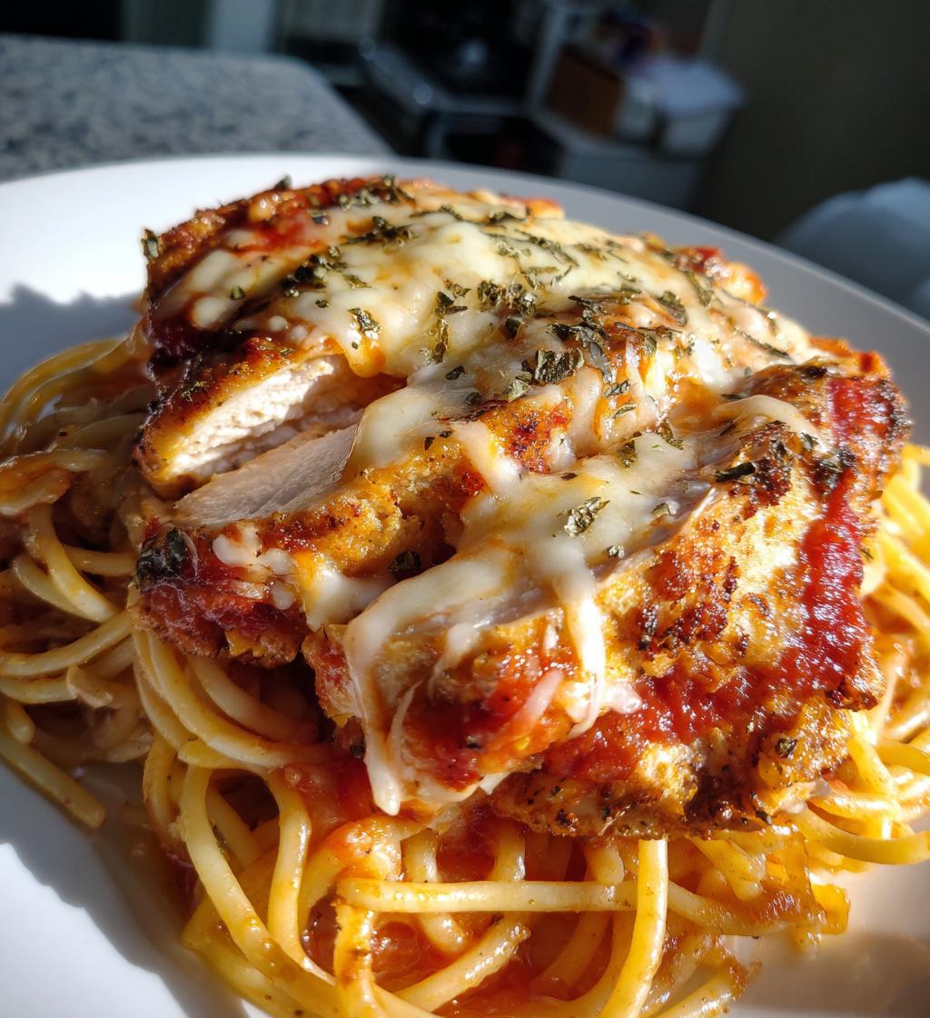 chicken parmesan pasta - detail 1