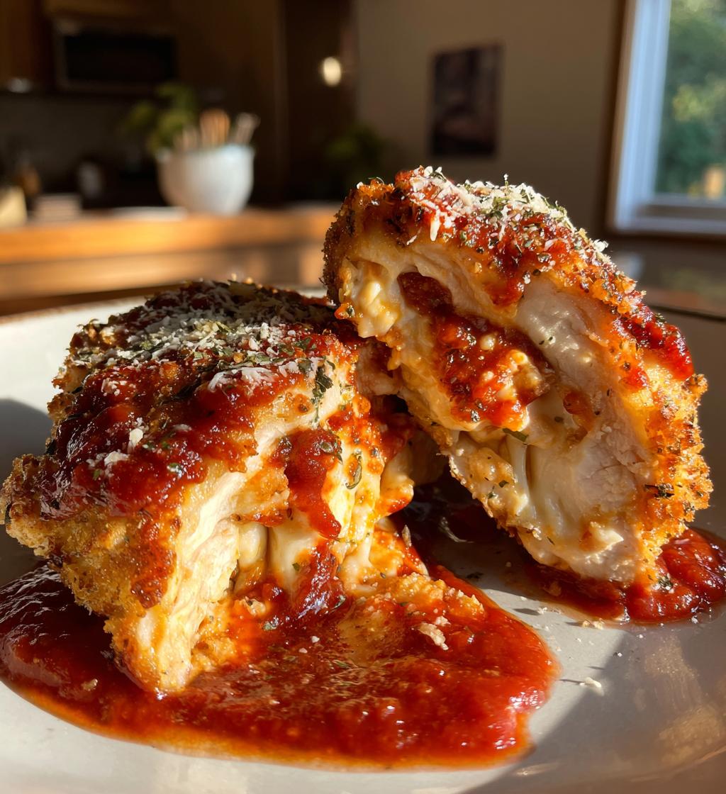 chicken parmesan stuffed with cream cheese - detail 1