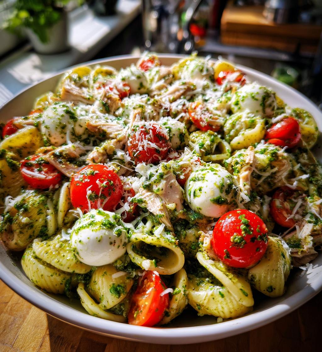 chicken pesto pasta salad