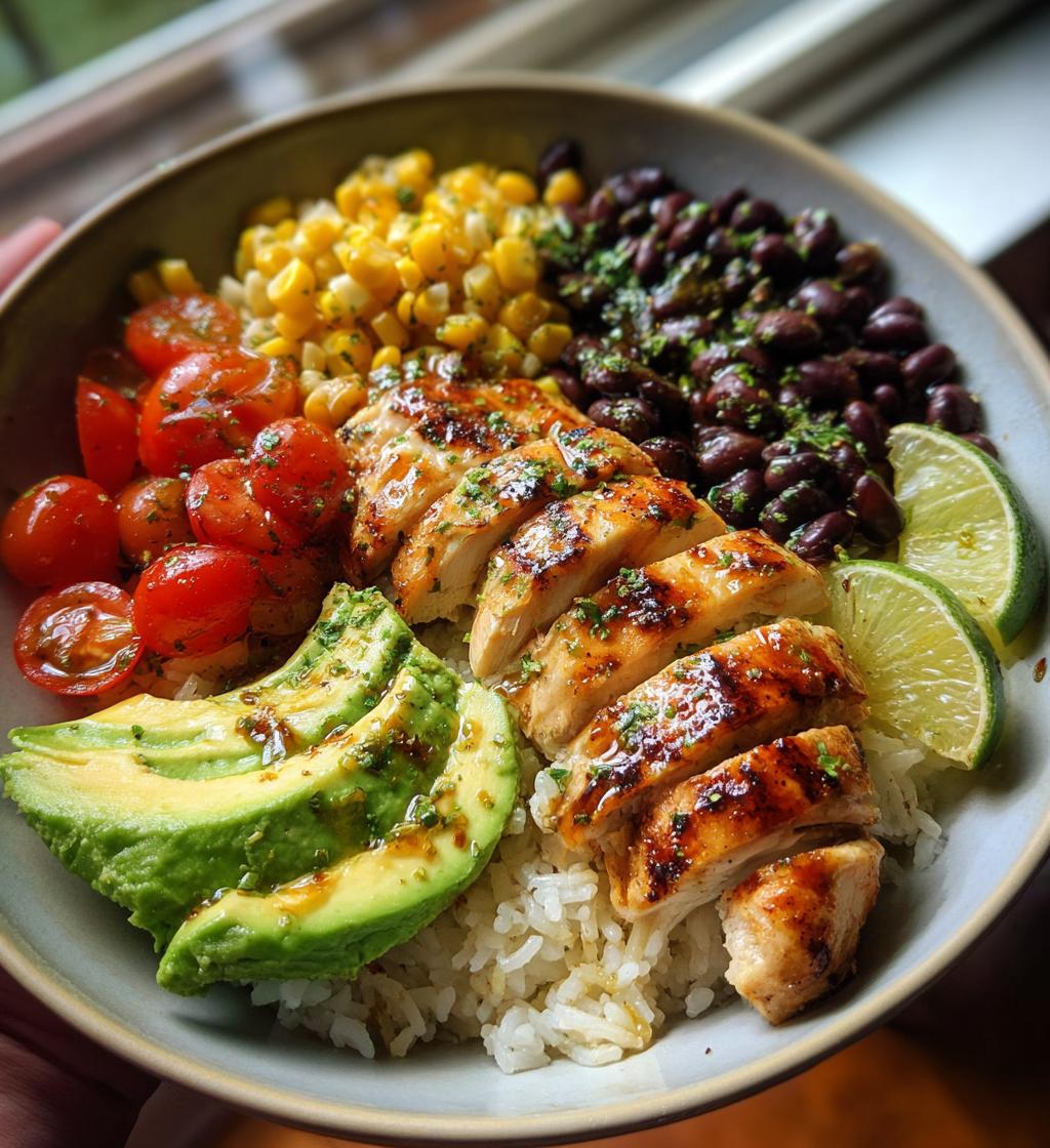 chicken rice avocado bowl - detail 1