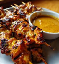 chicken satay with easy thai peanut sauce