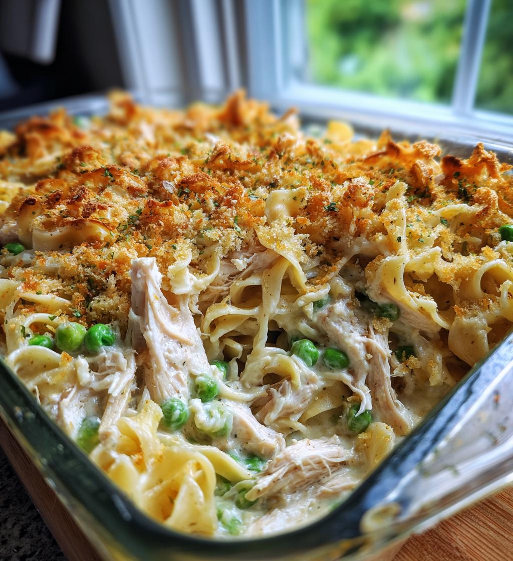 chicken tetrazzini pasta bake - detail 1