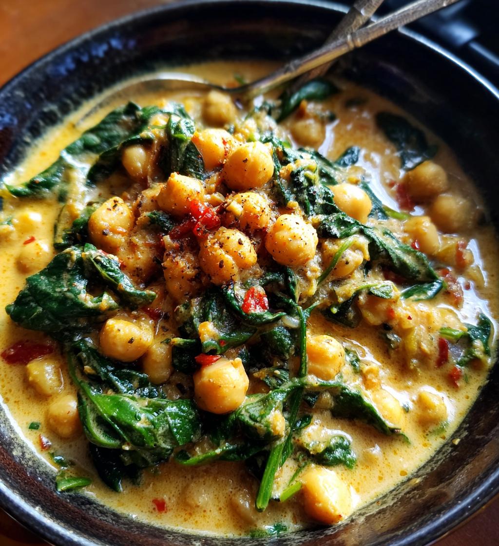 chickpea spinach coconut curry