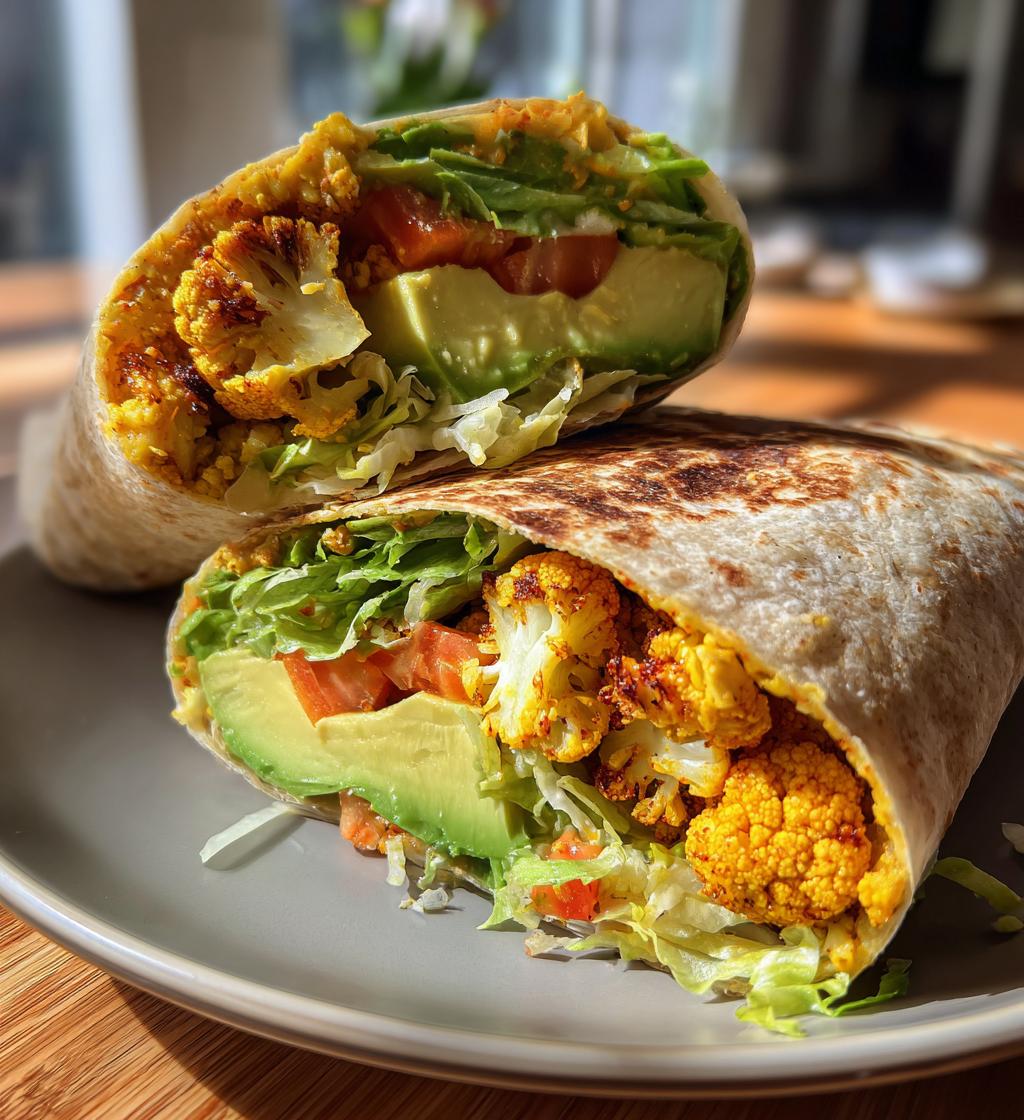 chili lime chickpea cauliflower wrap - detail 1