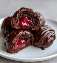 chocolate covered cherry brownie bombs