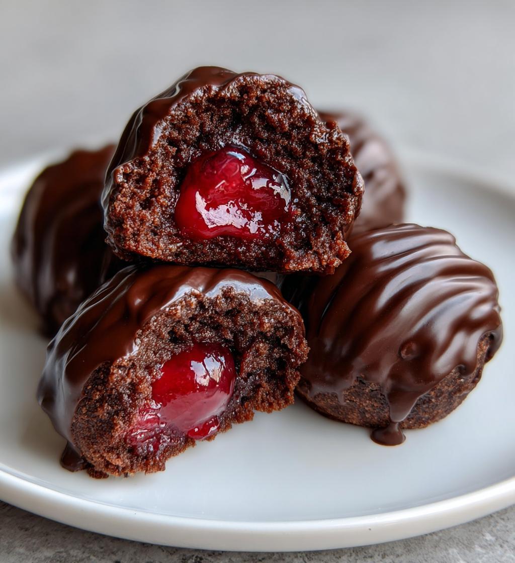 chocolate covered cherry brownie bombs