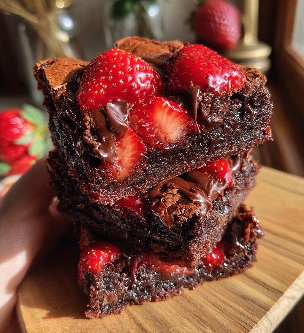 chocolate covered strawberry brownies