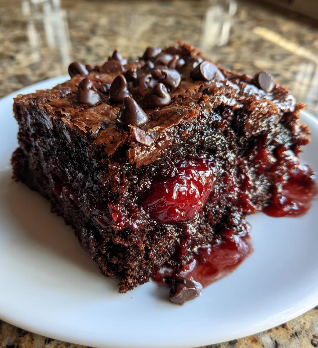 chocolate dump cake - detail 1