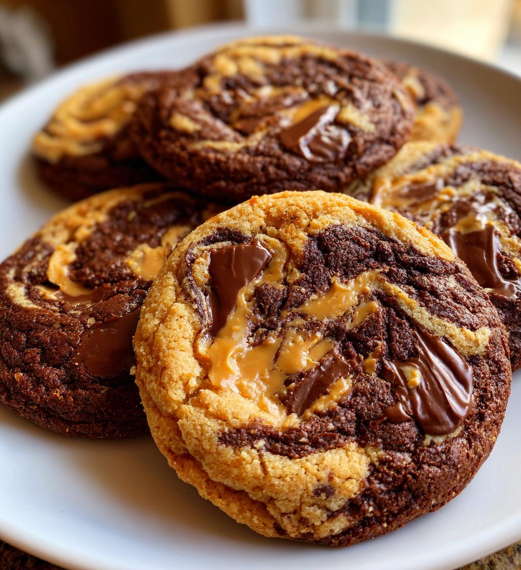 chocolate peanut butter swirl cookies
