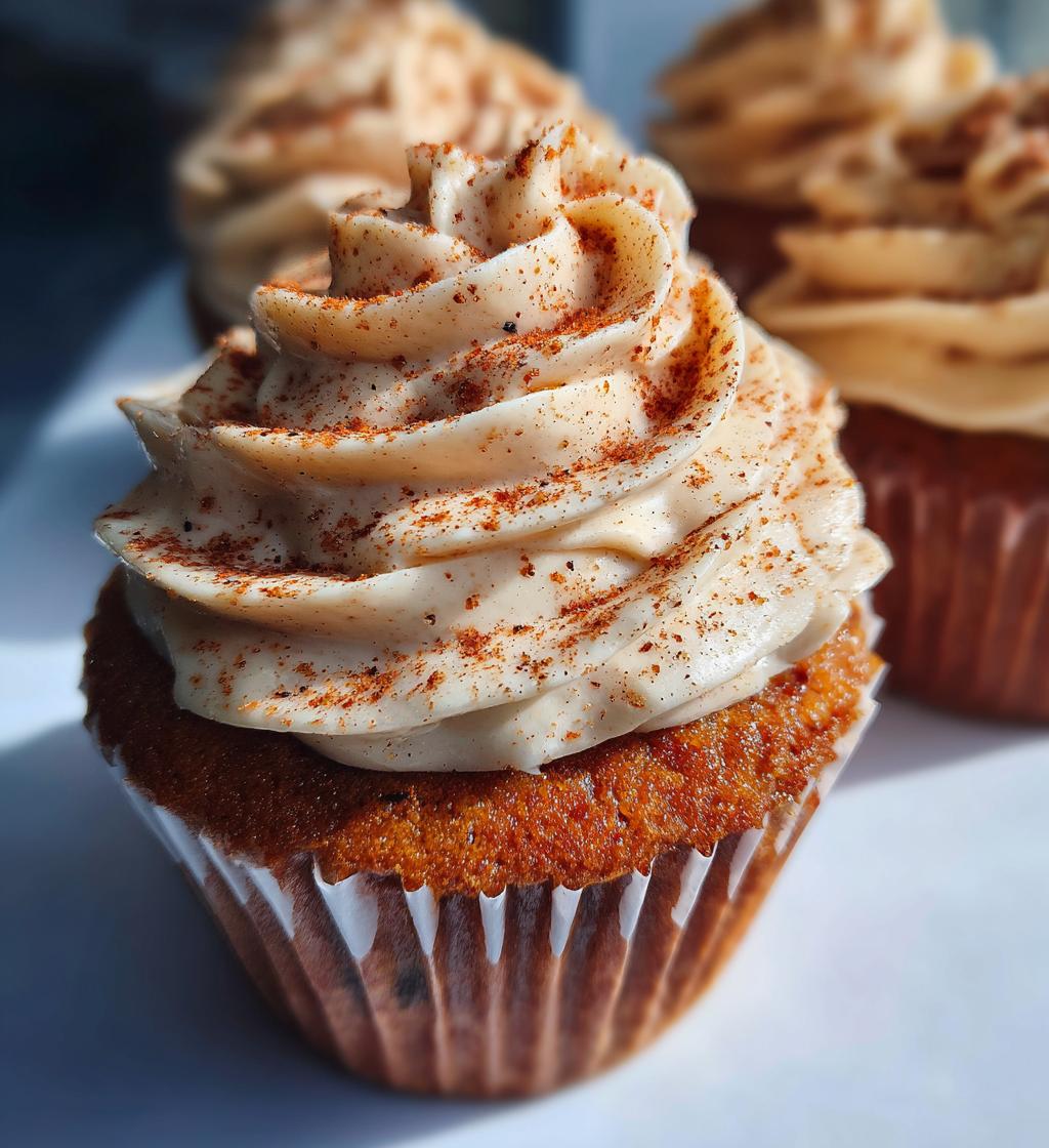 churro cupcakes with cinnamon cream cheese frosting - detail 1
