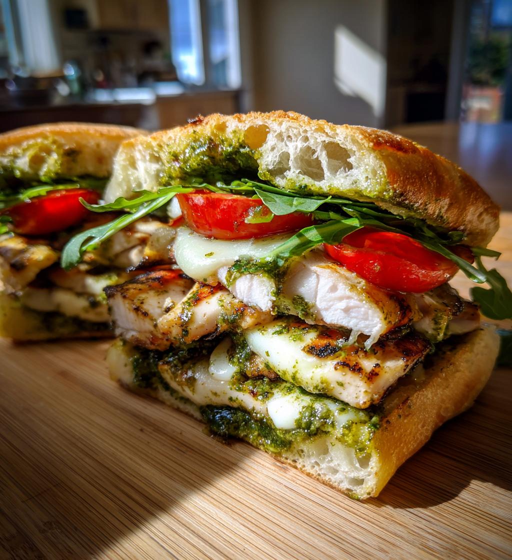 ciabatta chicken pesto sandwich
