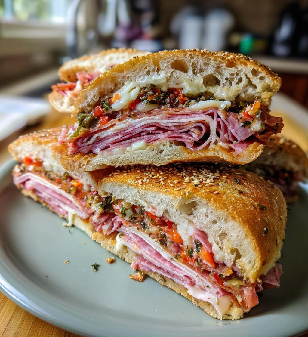 classic italian muffuletta sandwich