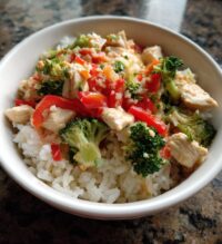 coconut chicken rice bowl