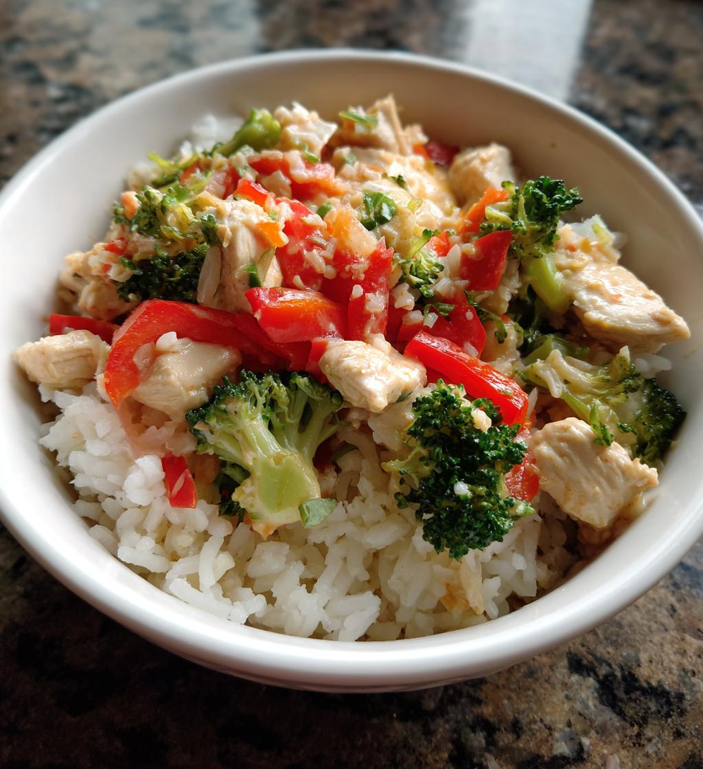 coconut chicken rice bowl