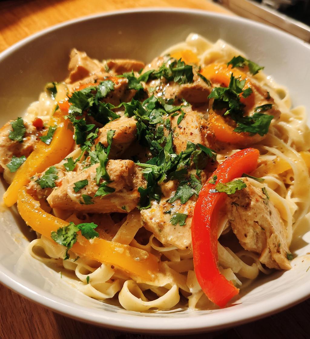 coconut curry chicken with rice noodles - detail 1