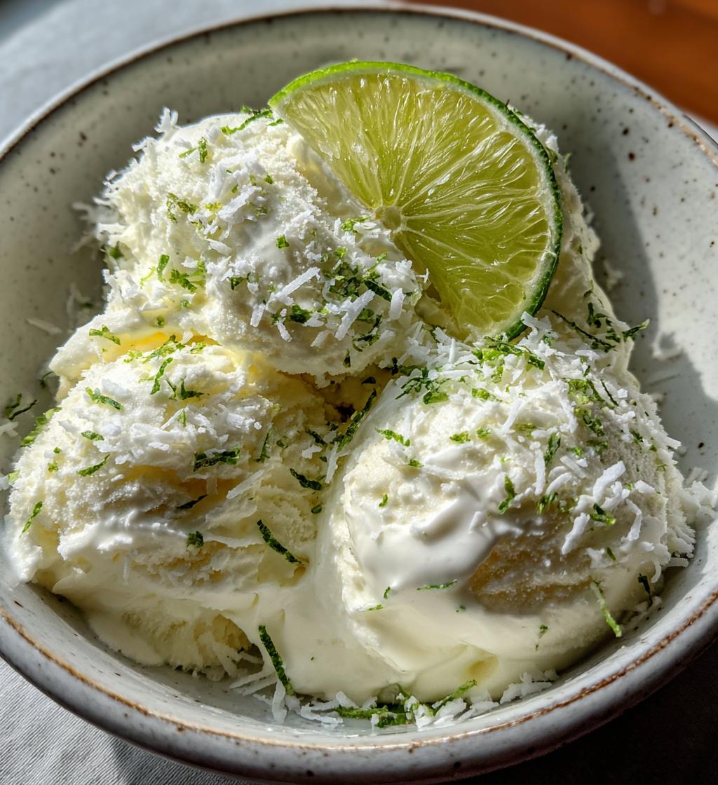 coconut lime ice cream - detail 1