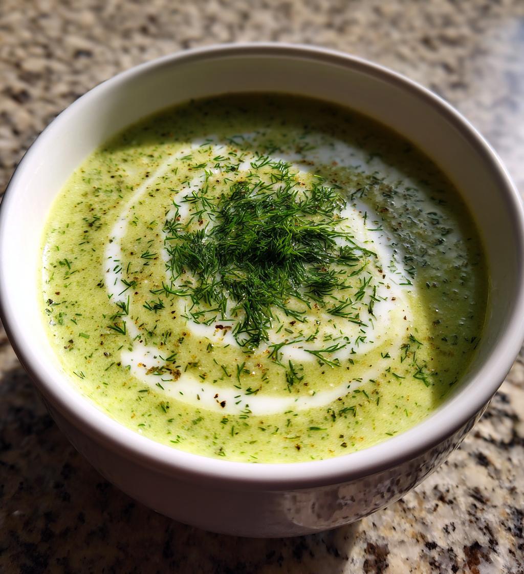 cold cucumber soup with yogurt and dill