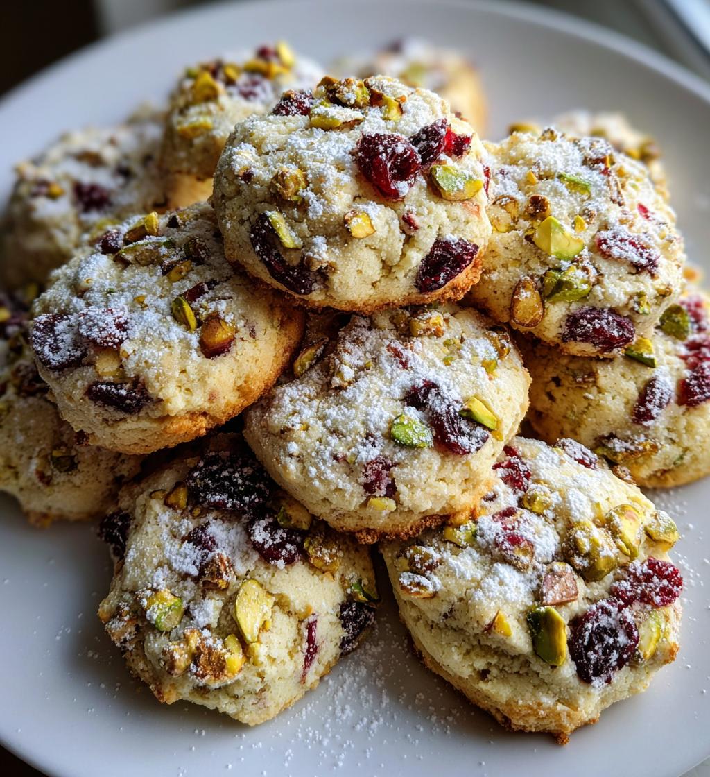 cranberry pistachio shortbread cookies - detail 1