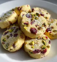 cranberry pistachio shortbread cookies